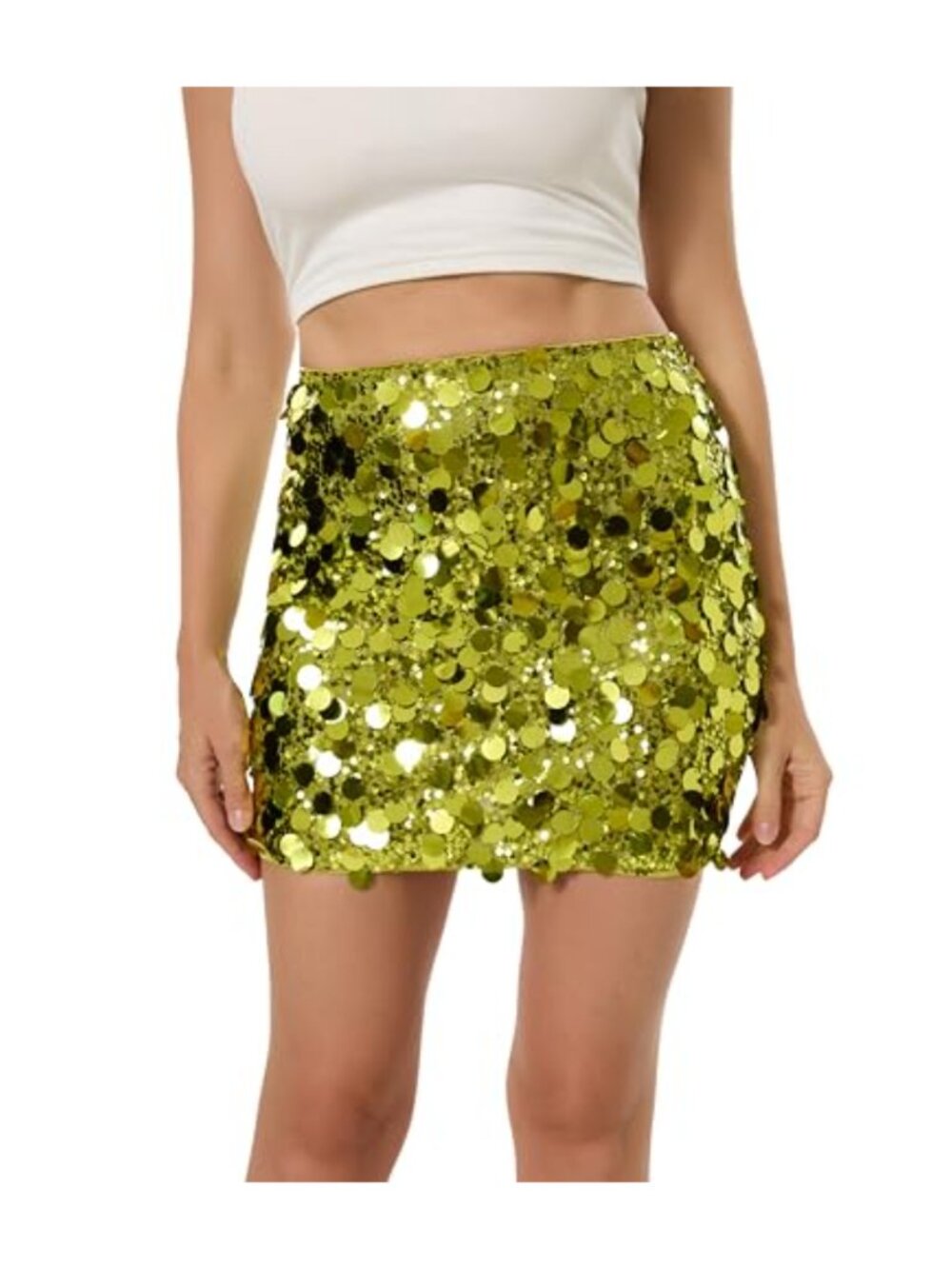 Sequin Mini Skirt Sparkly Stretchy Bodycon Party Night Out